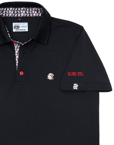 Popeye Olive Oyl Signature Polo - Black