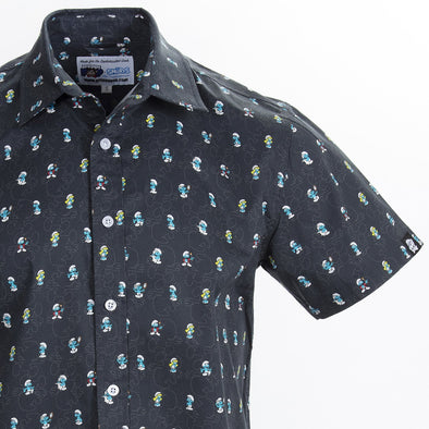 Smurfs Short Sleeve Button Up Shirt