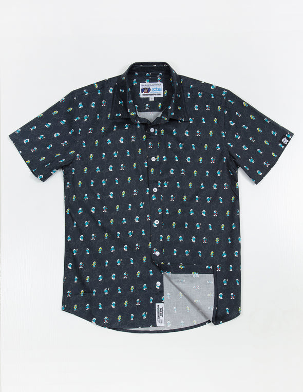 Smurfs Short Sleeve Button Up Shirt